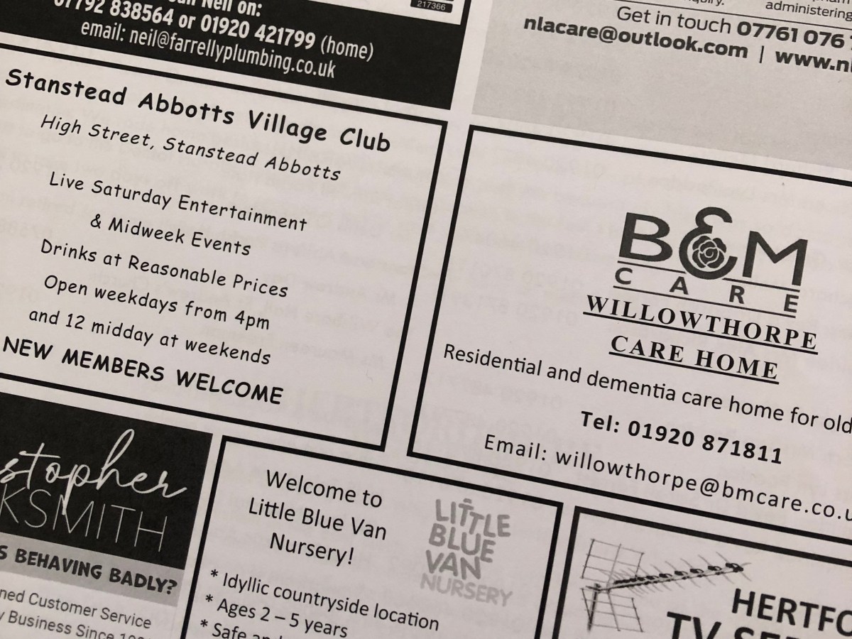 Advertise with The Three Villages in&nbsp;2026